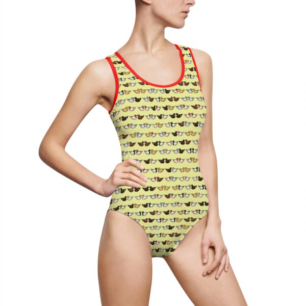 Love Doves One-Piece Swimsuit (Yellow) - Image 5