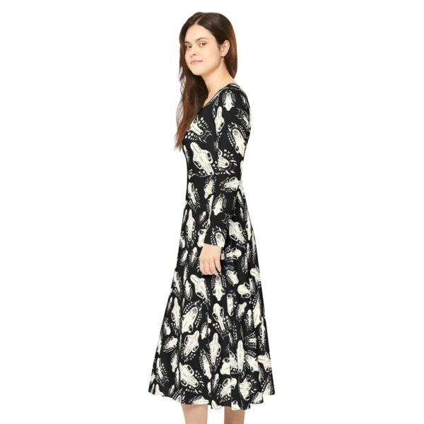 Bite Pattern Long Sleeve Dress - Image 5