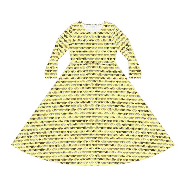 Love Doves Long Sleeve Dress (Yellow)