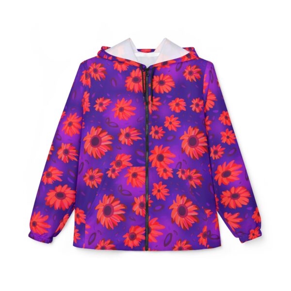 Black Light Sunflowers Windbreaker Jacket