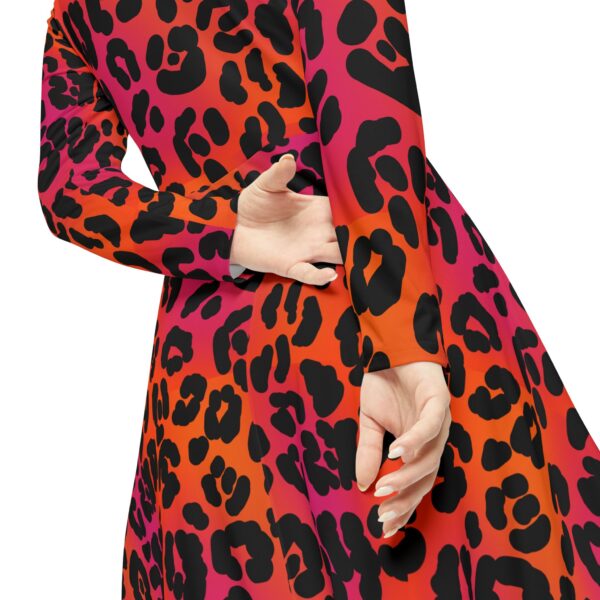 Neon Leopard Long Sleeve Dress - Image 7