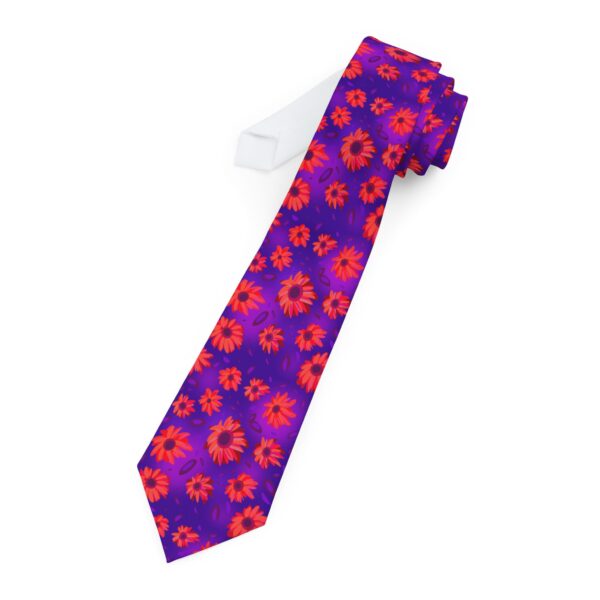 Black Light Sunflowers Necktie - Image 2