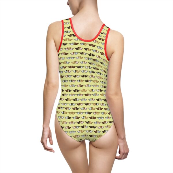 Love Doves One-Piece Swimsuit (Yellow) - Image 6