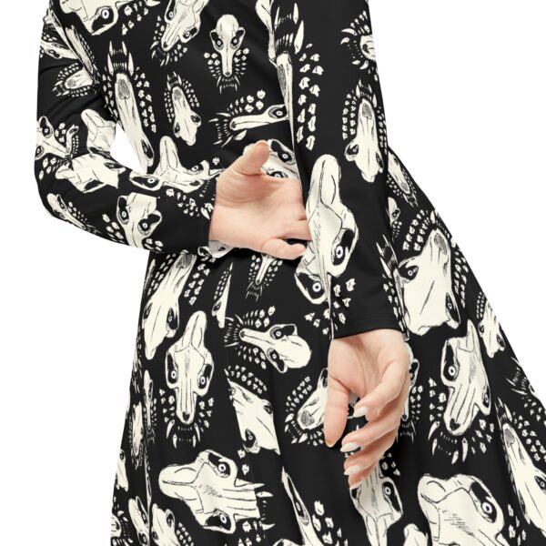 Bite Pattern Long Sleeve Dress - Image 7