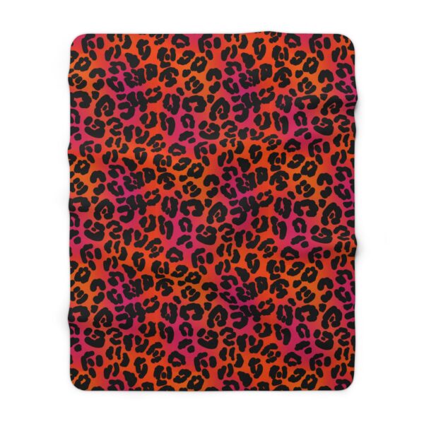 Neon Leopard Sherpa Fleece Blanket - Image 5