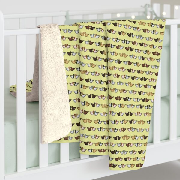 Love Doves Sherpa Fleece Blanket (Yellow) - Image 4