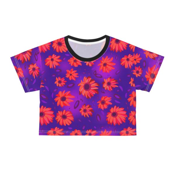 Black Light Sunflowers Crop Top