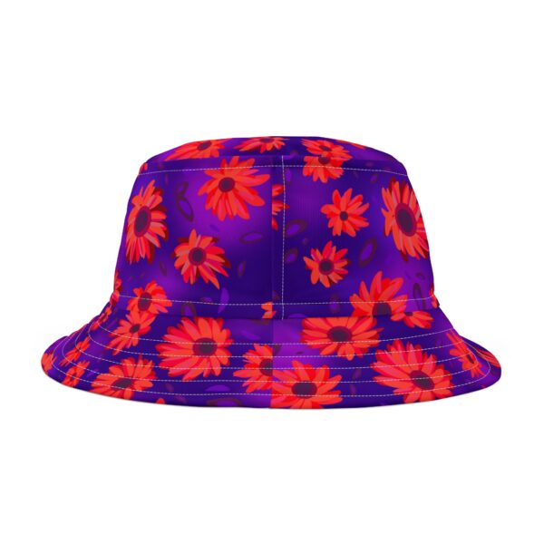 Black Light Sunflowers Bucket Hat - Image 3