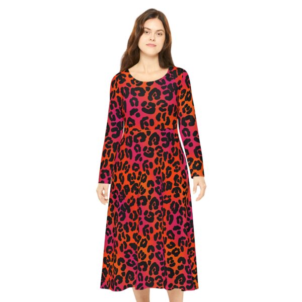 Neon Leopard Long Sleeve Dress - Image 3