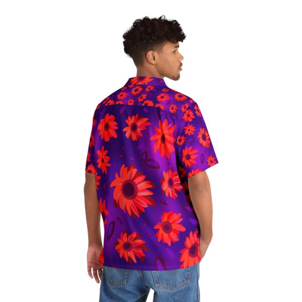 Black Light Sunflowers Hawaiian Shirt - Image 8