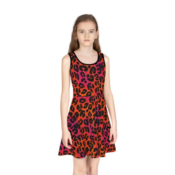 Neon Leopard Girls' Sleeveless Sundress - Image 3