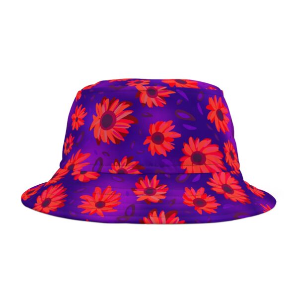 Black Light Sunflowers Bucket Hat - Image 6