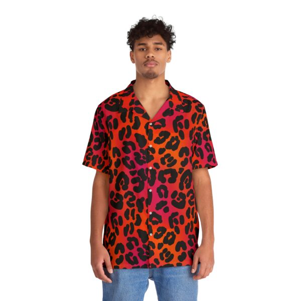 Neon Leopard Hawaiian Shirt - Image 3