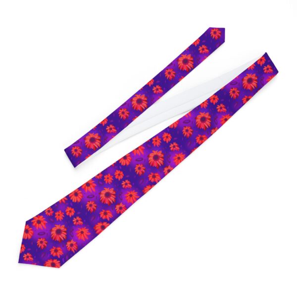 Black Light Sunflowers Necktie