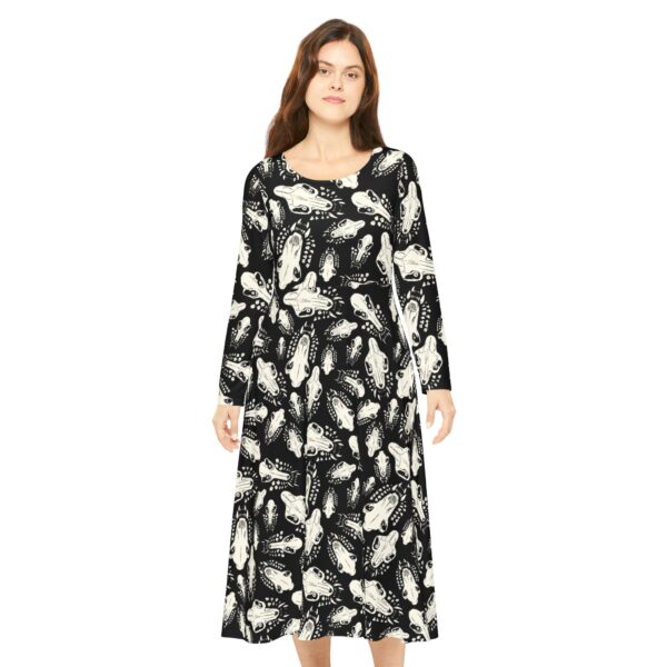 Bite Pattern Long Sleeve Dress - Image 3