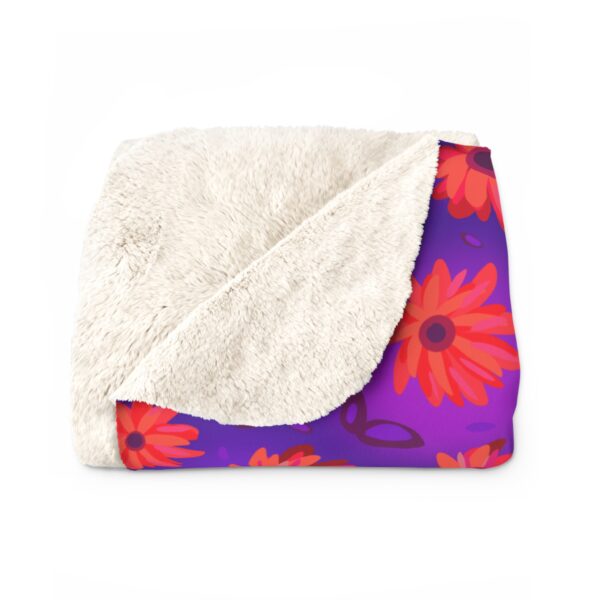 Black Light Sunflowers Sherpa Fleece Blanket - Image 6