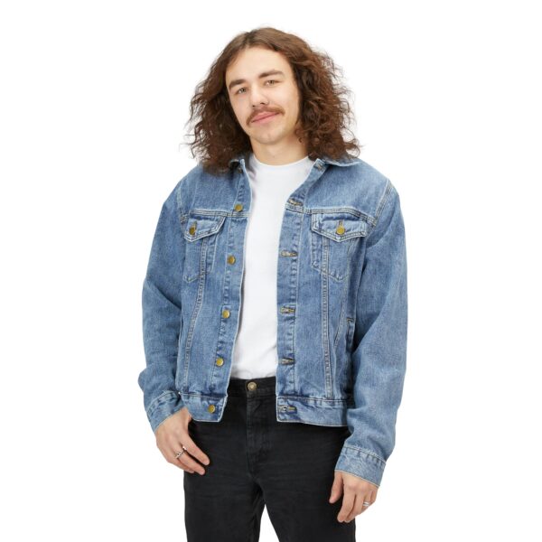 Bite Pattern Denim Jacket (Bear+Text) - Image 3