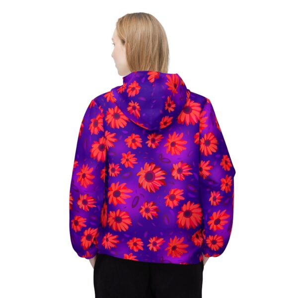 Black Light Sunflowers Windbreaker Jacket - Image 4