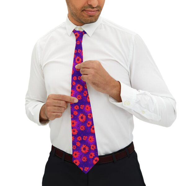 Black Light Sunflowers Necktie - Image 4