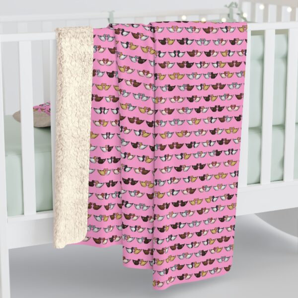 Love Doves Sherpa Fleece Blanket (Pink) - Image 8