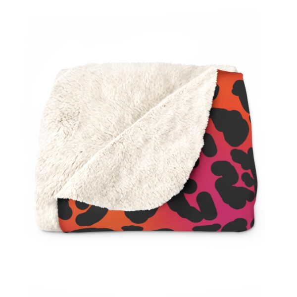 Neon Leopard Sherpa Fleece Blanket - Image 6