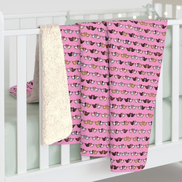 Love Doves Sherpa Fleece Blanket (Pink) - Image 4