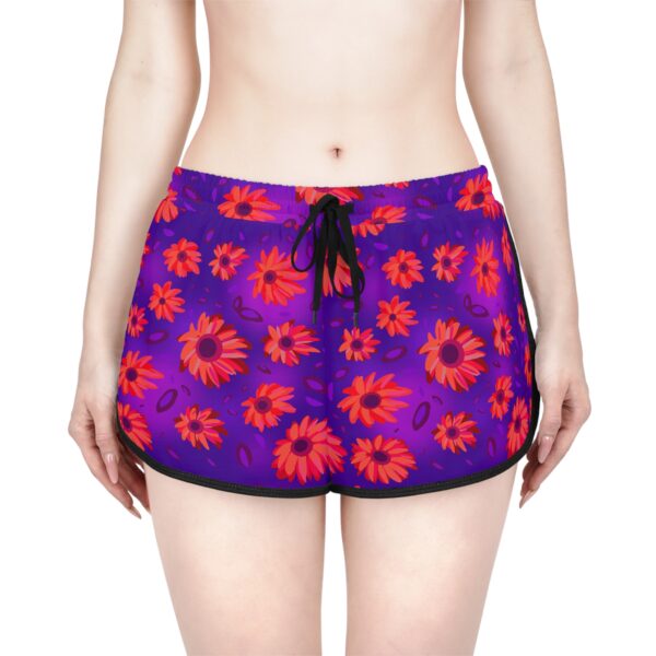 Black Light Sunflowers Women's Relaxed Shorts - Image 7