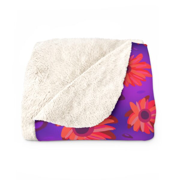 Black Light Sunflowers Sherpa Fleece Blanket - Image 3