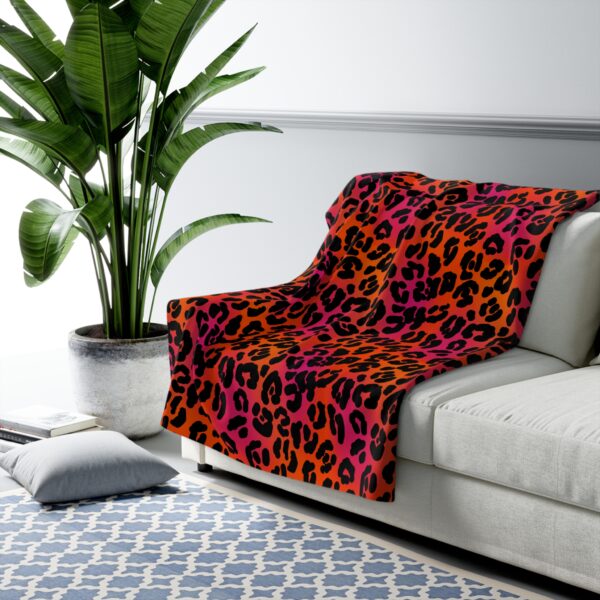 Neon Leopard Sherpa Fleece Blanket