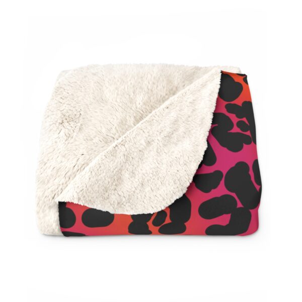 Neon Leopard Sherpa Fleece Blanket - Image 3