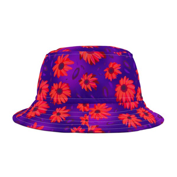 Black Light Sunflowers Bucket Hat