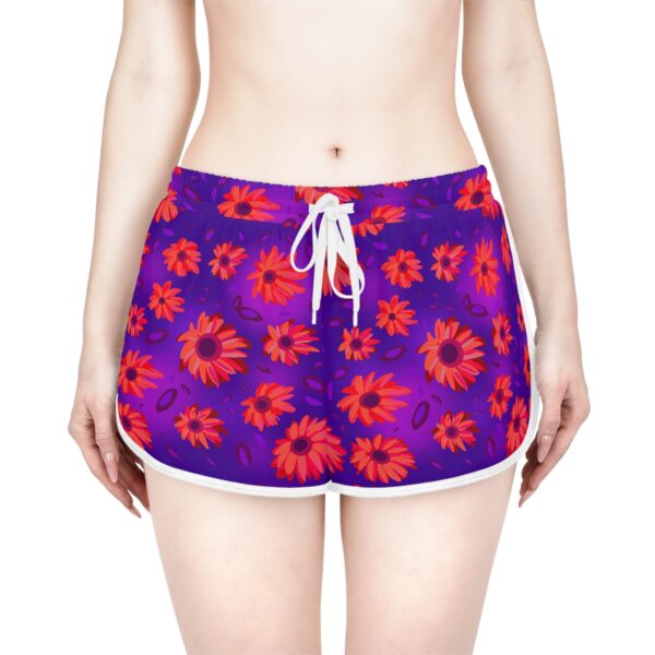 Black Light Sunflowers Women's Relaxed Shorts - Image 3