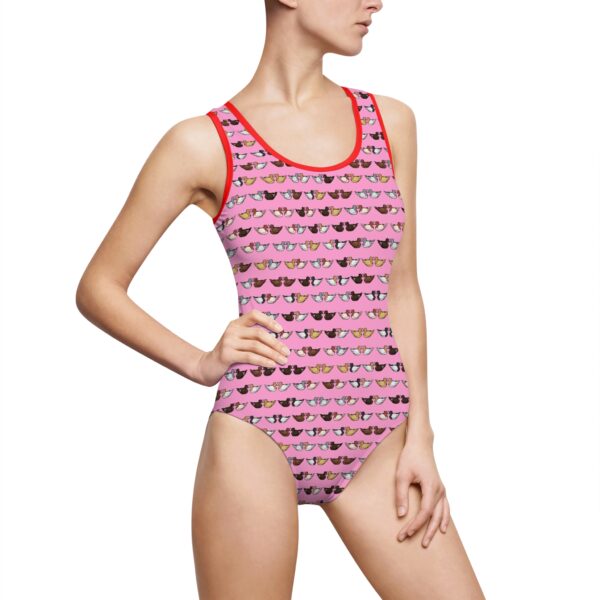 Love Doves One-Piece Swimsuit (Pink) - Image 5