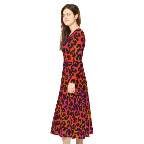 Neon Leopard Long Sleeve Dress - Image 5