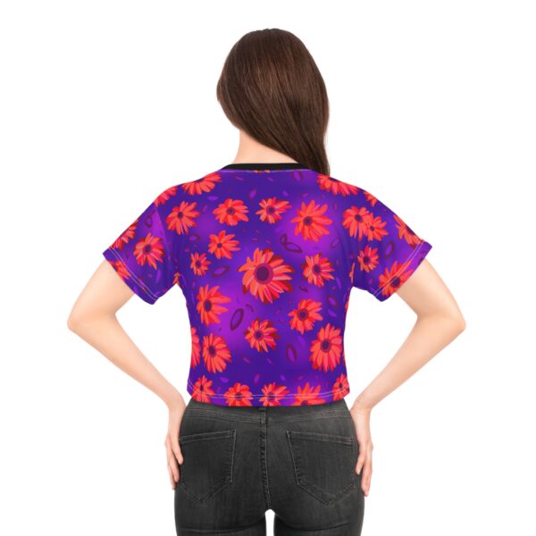 Black Light Sunflowers Crop Top - Image 4