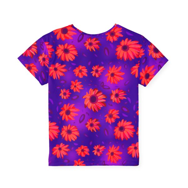 Black Light Sunflowers Kids Sports Jersey - Image 3