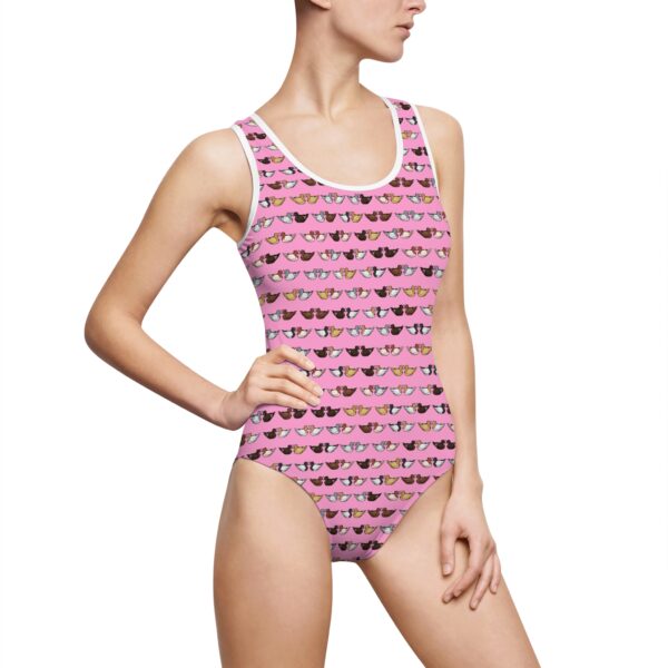 Love Doves One-Piece Swimsuit (Pink)