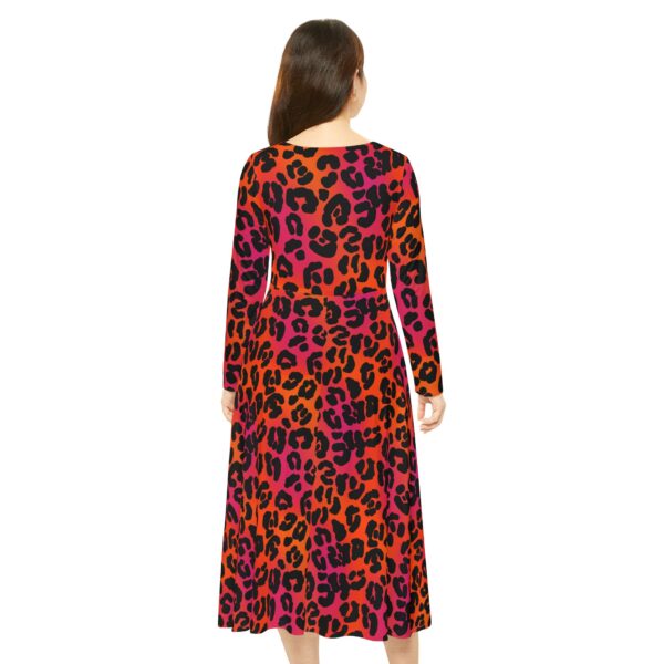 Neon Leopard Long Sleeve Dress - Image 4